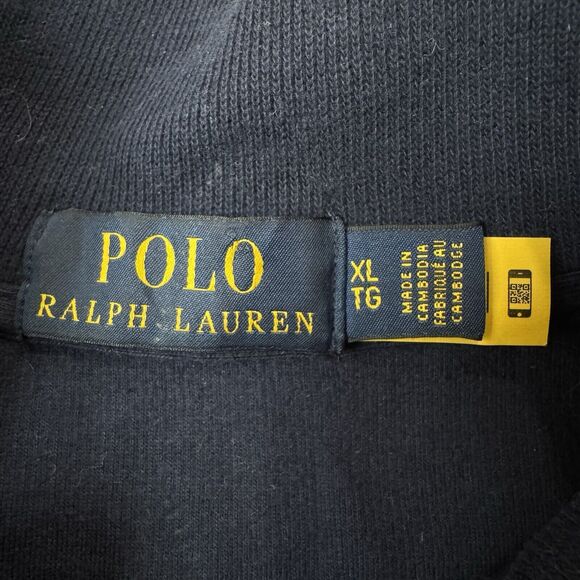 Polo Ralph Lauren Sweater Jacket Adult XL Navy Blue Knit 1/4 Zip Pony Logo - Picture 5 of 7